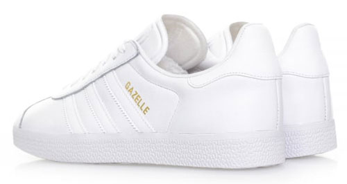 adidas gazelle all white leather