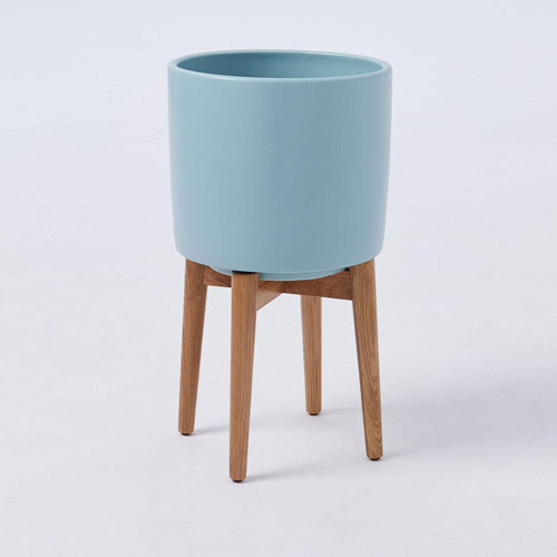 New colours: Mid-Century Turned Leg Standing Planters at West Elm