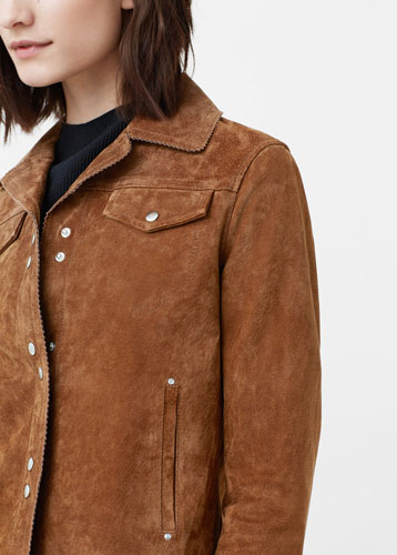 Vintage-style suede jacket at Mango