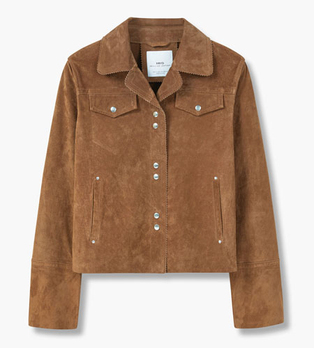 Vintage-style suede jacket at Mango