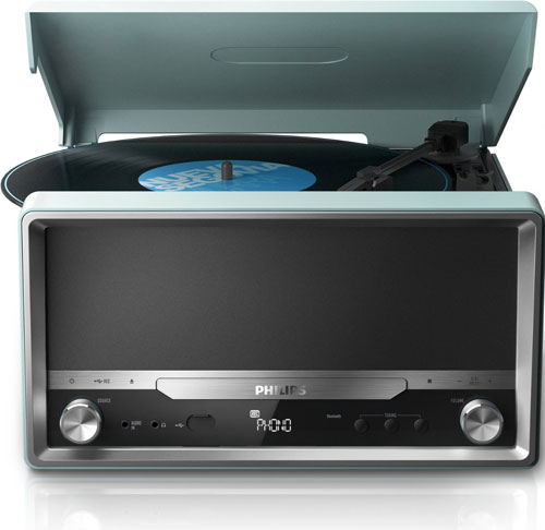 1960s-style Philips OTT2000 record player with CD player and Bluetooth