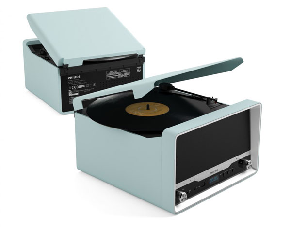 1960s-style Philips OTT2000 record player with CD player and Bluetooth