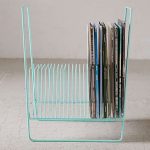 Vintage-style vinyl storage racks at Urban Outfitters