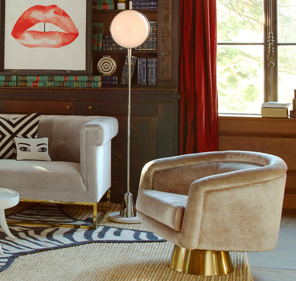 1970s-inspired Bacharach Swivel Chair at Jonathan Adler