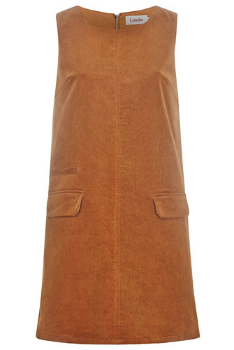 1960s-style Louche Pilar Corduroy Shift Dress at Joy The Store