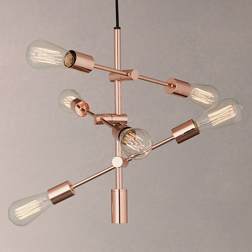 House by John Lewis Elias retro ceiling light in copper