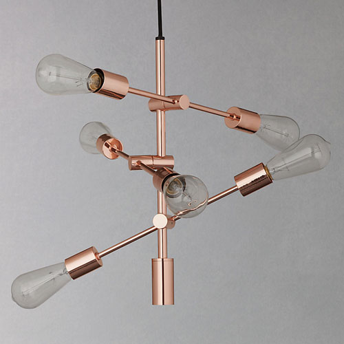 House by John Lewis Elias retro ceiling light in copper
