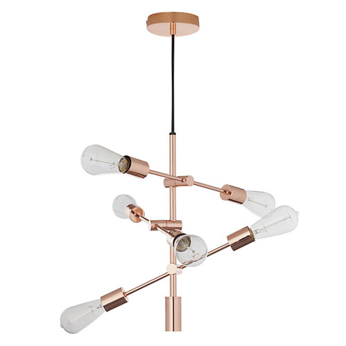 House by John Lewis Elias retro ceiling light in copper