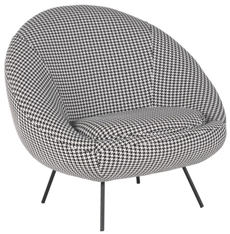 1960s-style Misty black and white dogtooth fabric armchair and footstool at Habitat