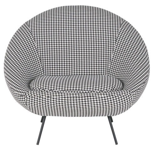 1960s-style Misty black and white dogtooth fabric armchair and footstool at Habitat