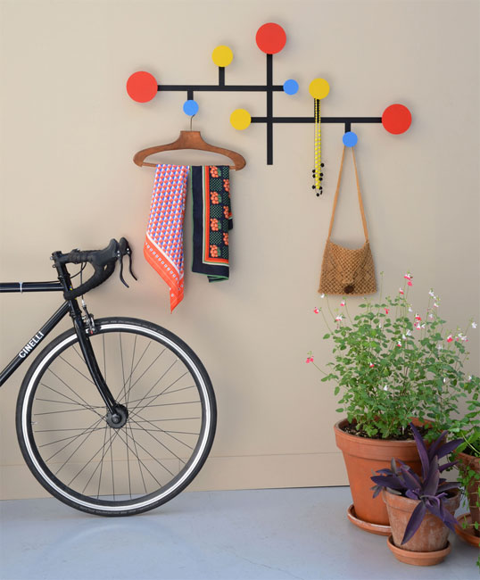 Mondrian-inspired Piet coat stand by Presse Citron