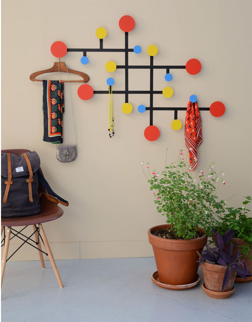 Mondrian-inspired Piet coat stand by Presse Citron