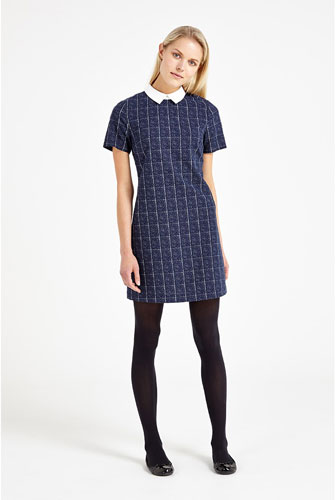 Louche Dree Check Contrast Collar Dress at Joy The Store