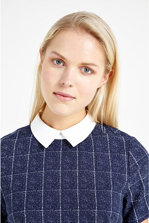 Louche Dree Check Contrast Collar Dress at Joy The Store