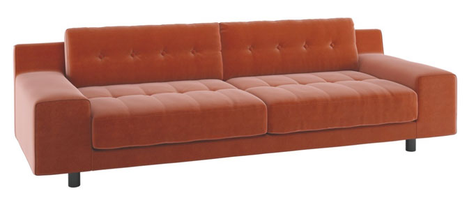 1970s-style Hendricks velvet sofa at Habitat