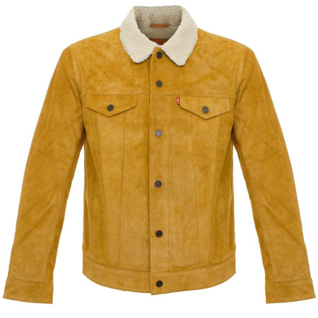 levi's trucker sherpa camel suede jacket