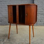 Midcentury-style vinyl storage cabinet