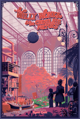Officially licensed Willy Wonka and the Chocolate Factory prints by Laurent Durieux