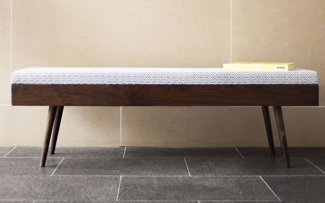 Midcentury-inspired Londress bench at Pib Home