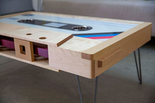Cassette tape coffee tables by Taybles