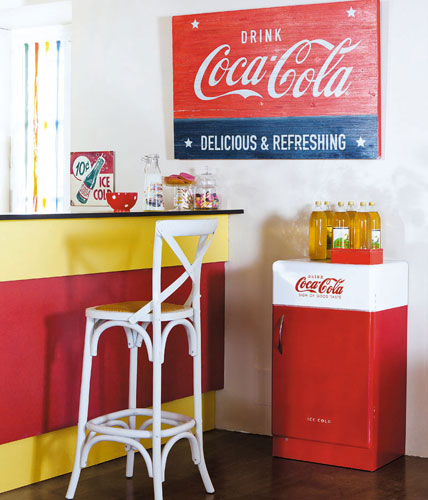 1950s-style Coca Cola wooden storage unit at Maisons du Monde