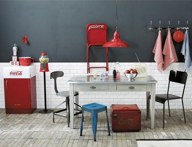 1950s-style Coca Cola wooden storage unit at Maisons du Monde