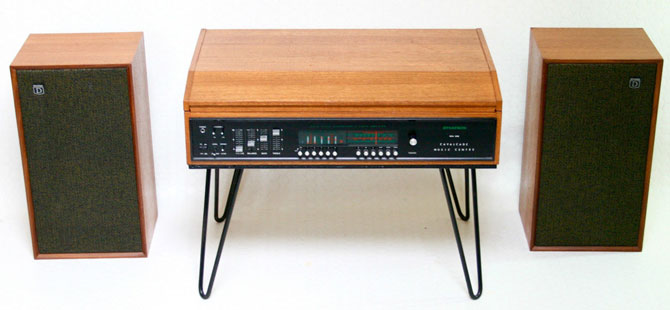 Vintage Dynatron Cavalcade music centre with hairpin legs