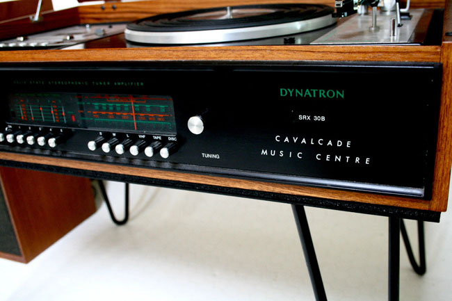 Vintage Dynatron Cavalcade music centre with hairpin legs