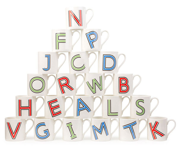 Festival Of Britain-inspired Heritage Alphabet mugs at Heal’s