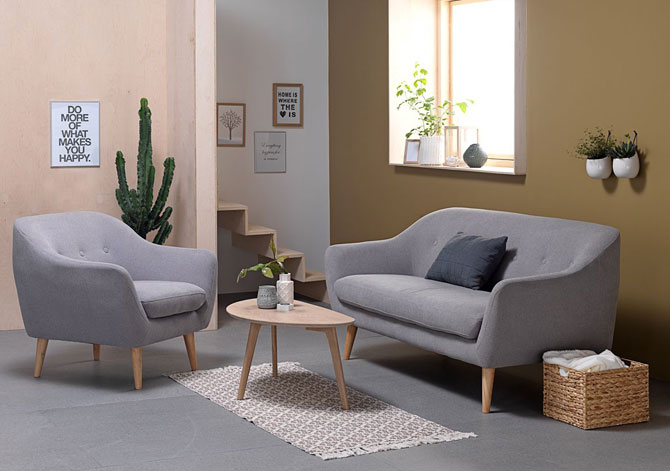 Egedal midcentury-style sofa and armchair at JYSK