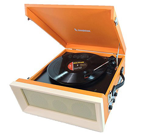 Steepletone SRP1R 16 vintage-style record player with legs