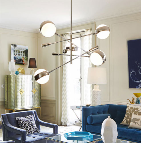 Retro feature lighting: Ipanema multi-boom pendant lamp at Jonathan Adler