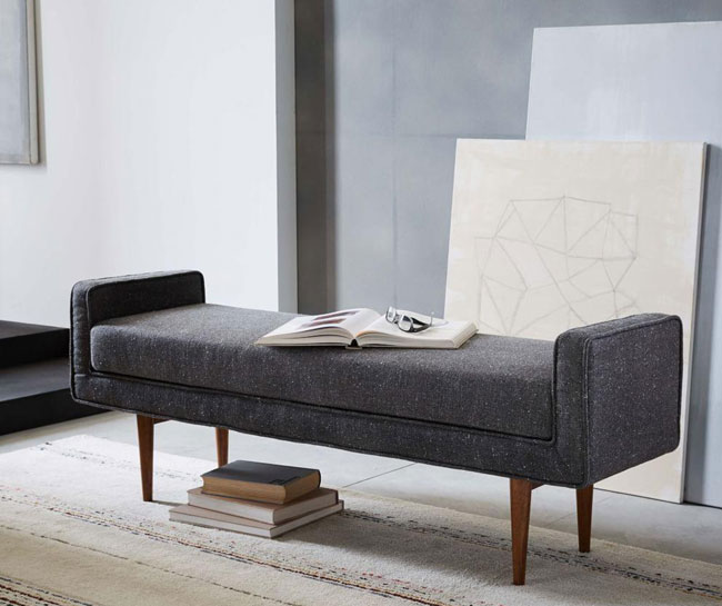 Midcentury-style Landry Bench at West Elm