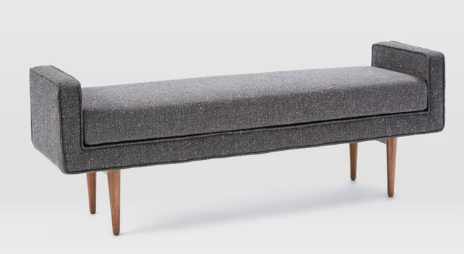 Midcentury-style Landry Bench at West Elm