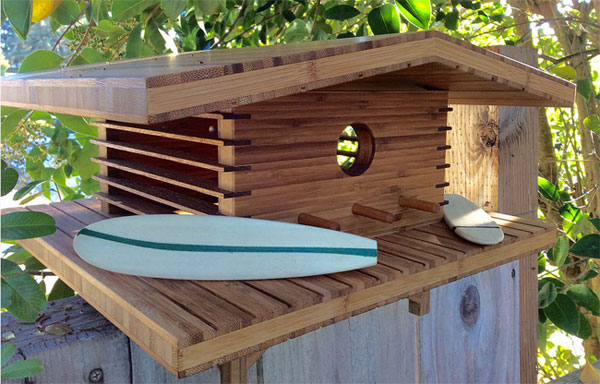 Midcentury modern-inspired birdhouses by Sourgrassbuilt