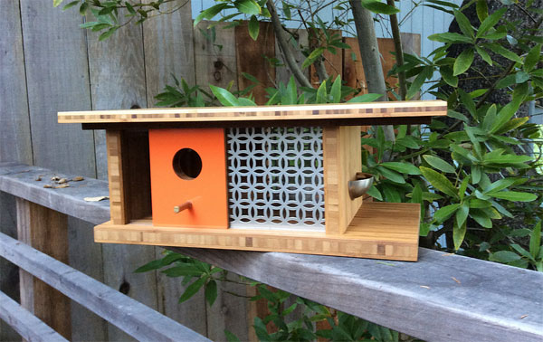 Midcentury modern-inspired birdhouses by Sourgrassbuilt