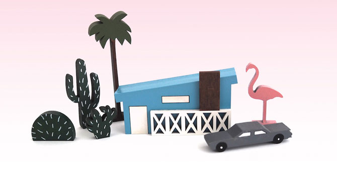 Palm Springs midcentury modern in miniature: Mini City by McKean Studio