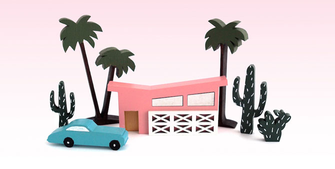 Palm Springs midcentury modern in miniature: Mini City by McKean Studio