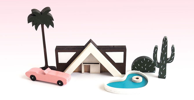 Palm Springs midcentury modern in miniature: Mini City by McKean Studio