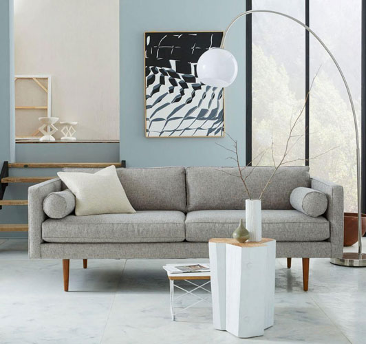 Midcentury-style Monroe sofa at West Elm