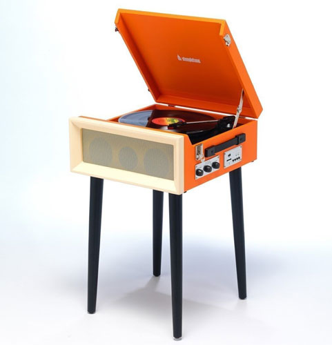 Steepletone SRP1R 16 vintage-style record player with legs