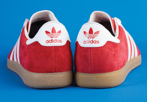 Launching tomorrow: 1960s Adidas Originals Athen trainers in red suede