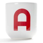 Modernist kitchen: Bauhaus Letters cups at Museum Goods