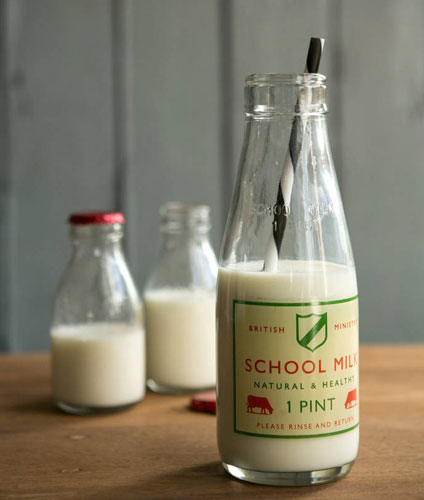 Vintage-style School Milk Pint Bottles by Rose & Grey 