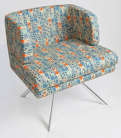 Re-upholstered midcentury chairs by Elizabeth Rose