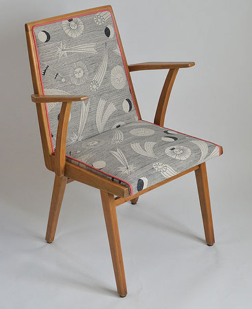 Re-upholstered midcentury chairs by Elizabeth Rose