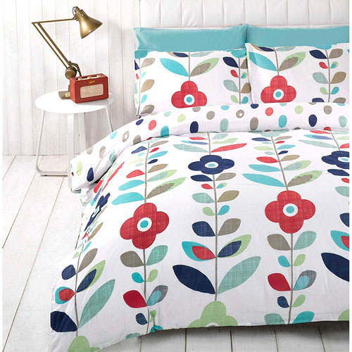 Just Contempo retro-style floral duvet set