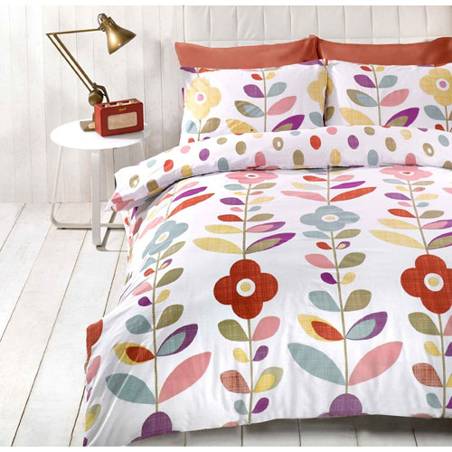 Just Contempo retro-style floral duvet set