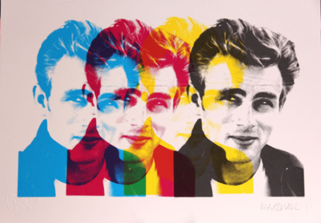 James Dean pop art print by Russell Marshall