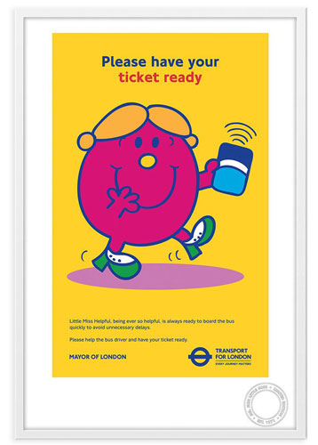 Limited edition Mr Men x Transport for London prints